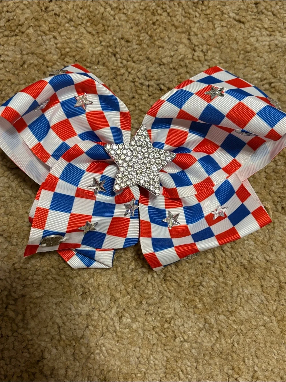 Set of 3 Red, White & Blue Star Jojo Siwa Bows - Patriotic Cheer